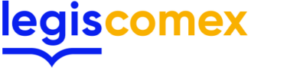Logotipo de Legis Comex con unas líneas en la parte inferior con la forma de un libro