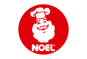 Logo de Noel con cara de chef y barba